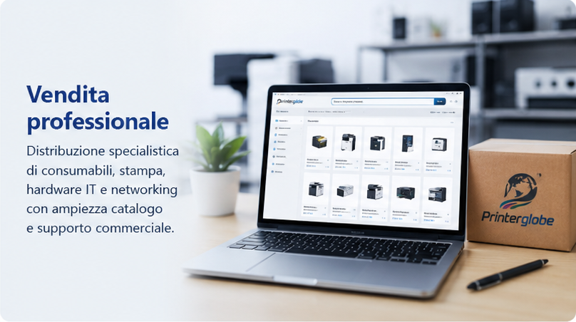 Professional sales: Specialist distribution of consumables, print, IT hardware and networking with a broad catalogue and commercial support.