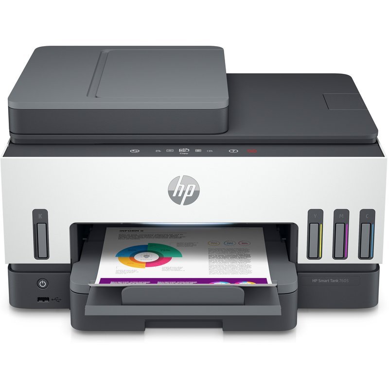 HP Smart Tank 7605 Wireless All-in-One Color Printer, Two-sided printing; Copier, Scanner