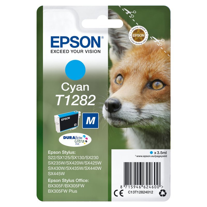 Epson Fox Inchiostro ciano singolo DURABrite Ultra Volpe T1282