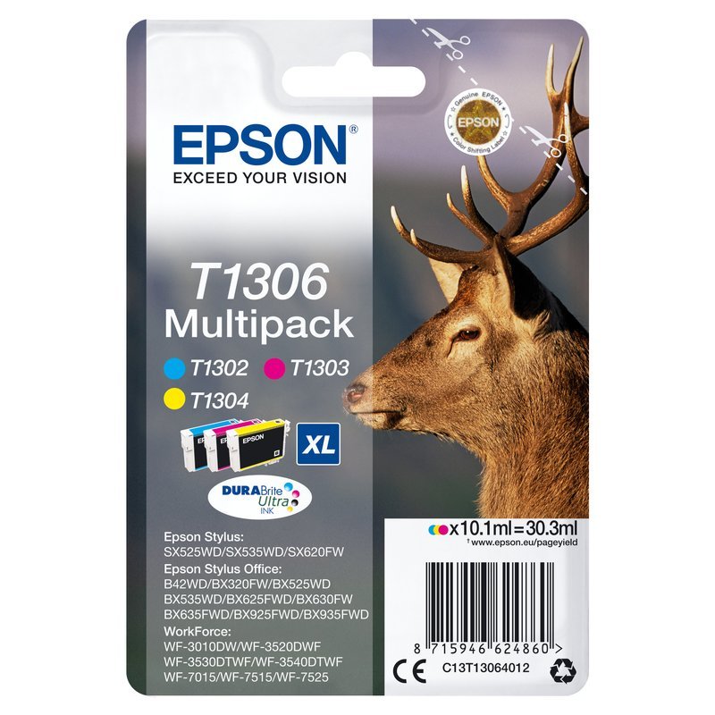 Epson Stag Multipack 3 colori DURABrite Ultra Cervo T1306
