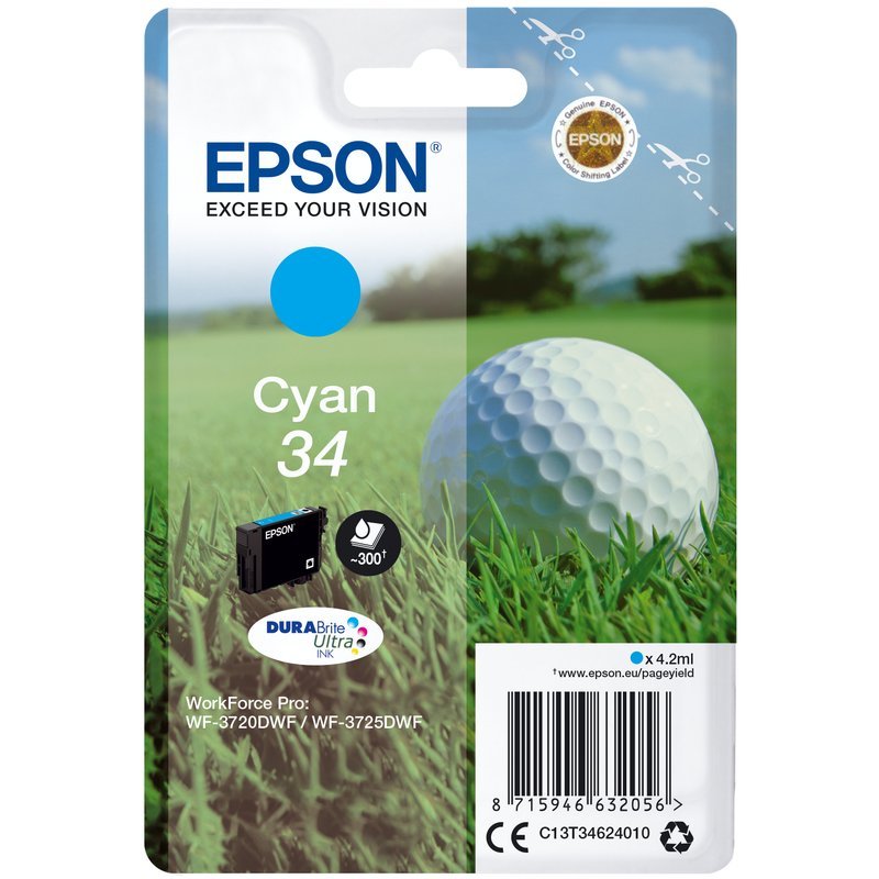 Epson Golf ball Inchiostro ciano singolo DURABrite Ultra Pallina da golf 34