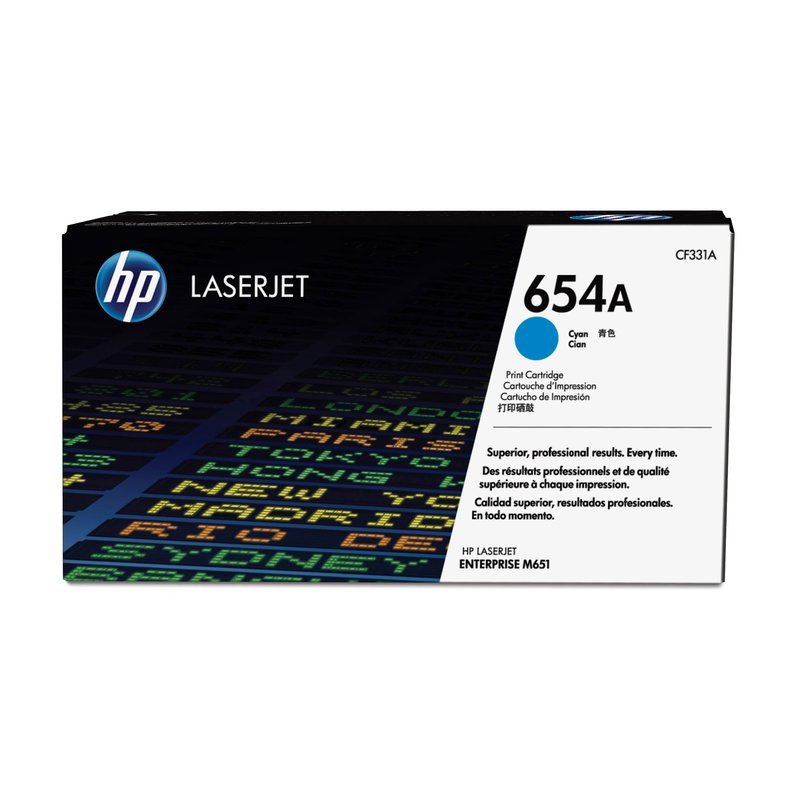 HP 654A Cyan LaserJet Toner Cartridge -