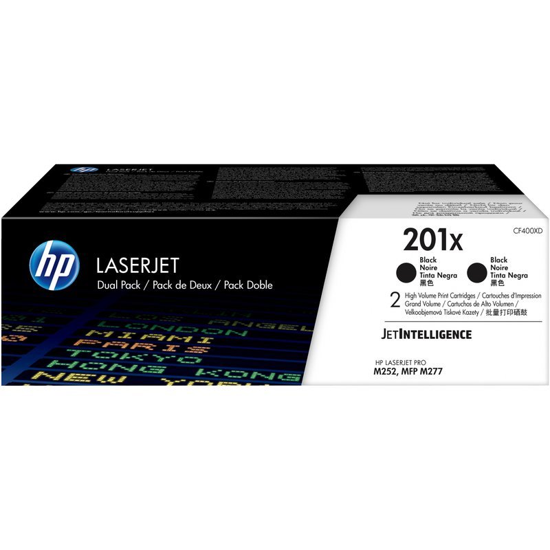 HP Confezione da 2 cartucce toner nero originale ad alta capacità LaserJet 201X