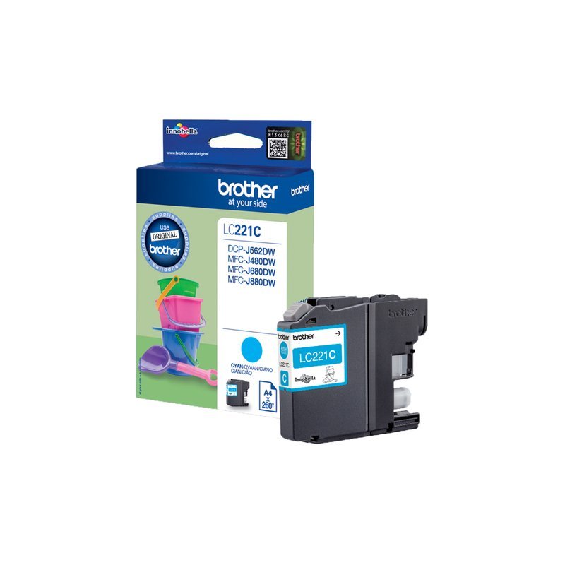 Brother LC221C cartuccia d'inchiostro 1 pz Originale Ciano