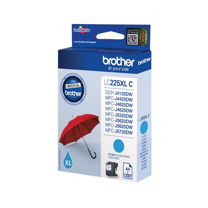 Brother LC225XLC cartuccia d'inchiostro 1 pz Originale Resa elevata (XL) Ciano