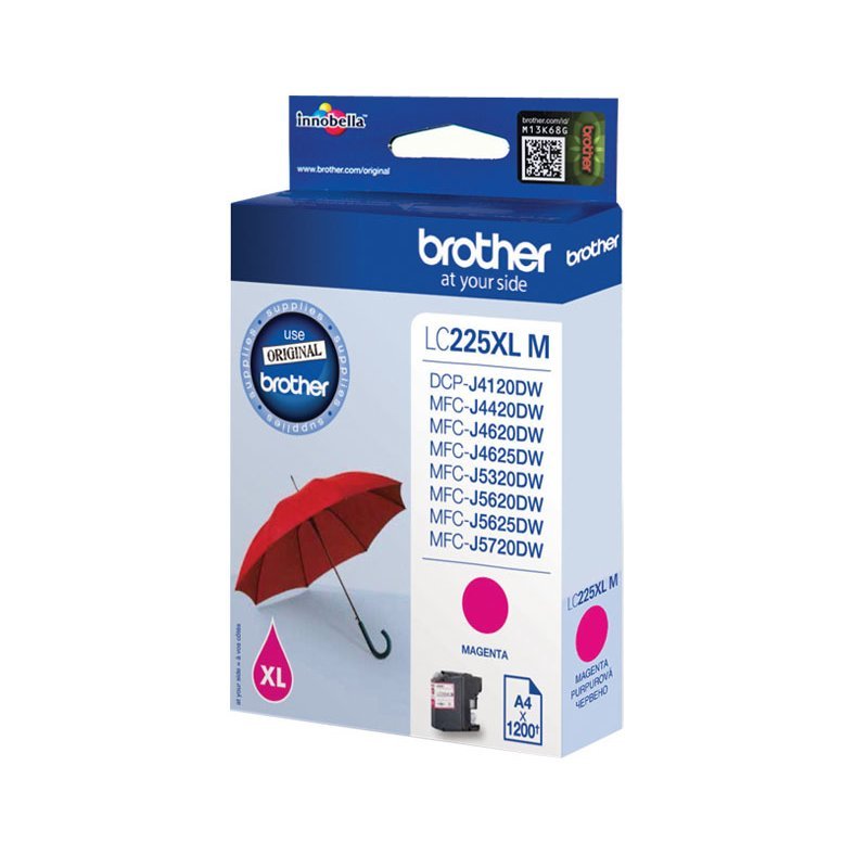 Brother LC225XLM cartuccia d'inchiostro 1 pz Originale Magenta