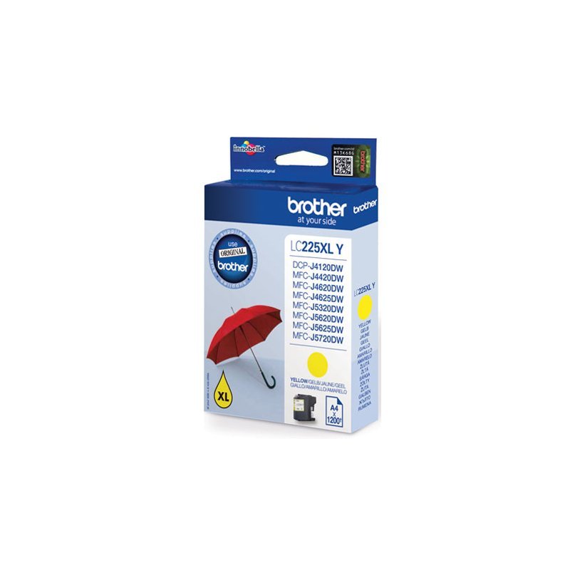 Brother LC225XLY cartuccia d'inchiostro 1 pz Originale Resa elevata (XL) Giallo