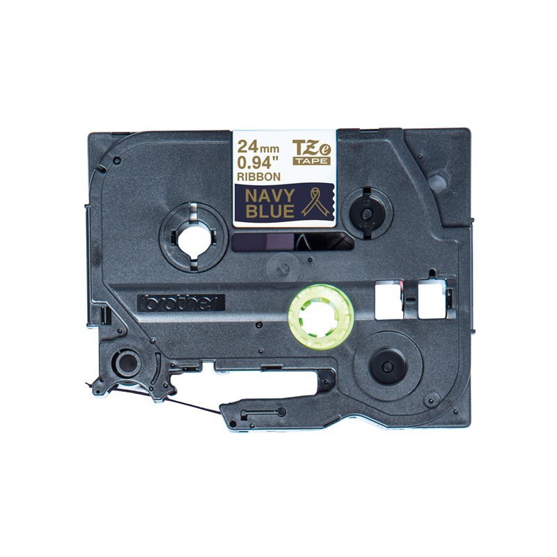 NASTRO TESSUTO ORO SU BLU 24 MM